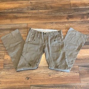 Johnny Was Workshop Amelia Earhart Kindness Quote Embellished Pants Sz 6 EUC